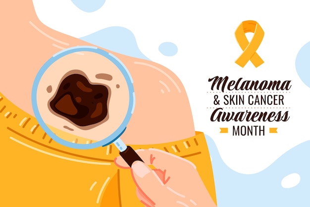 Hand drawn flat design melanoma illustration