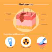 Free vector hand drawn flat design melanoma infographic