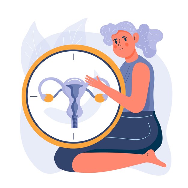 Hand drawn flat design menopause illustration