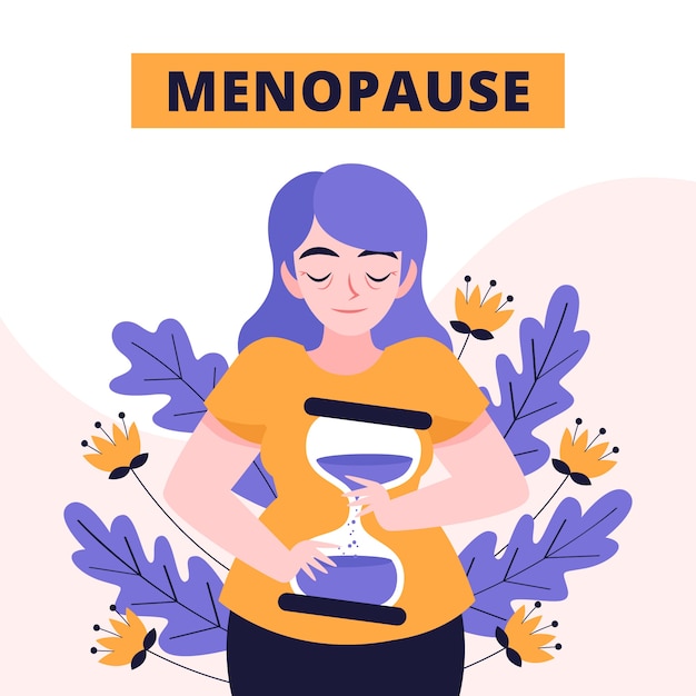 Vettore gratuito illustrazione della menopausa dal design piatto disegnato a mano