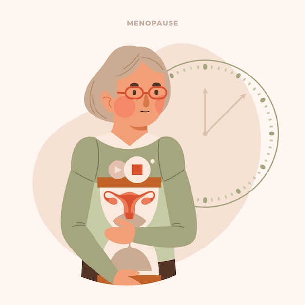 Vettore gratuito illustrazione della menopausa dal design piatto disegnato a mano