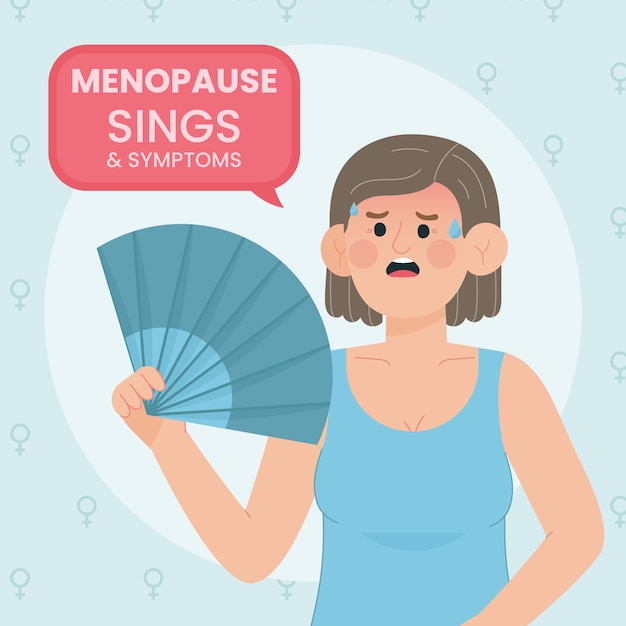 Vettore gratuito illustrazione della menopausa dal design piatto disegnato a mano