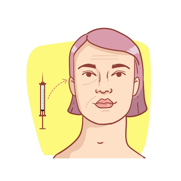 손으로 그린 플랫 디자인 mesotherapy 그림