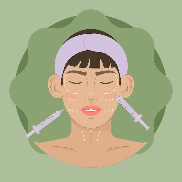 Free vector hand drawn flat design mesotherapy illustration