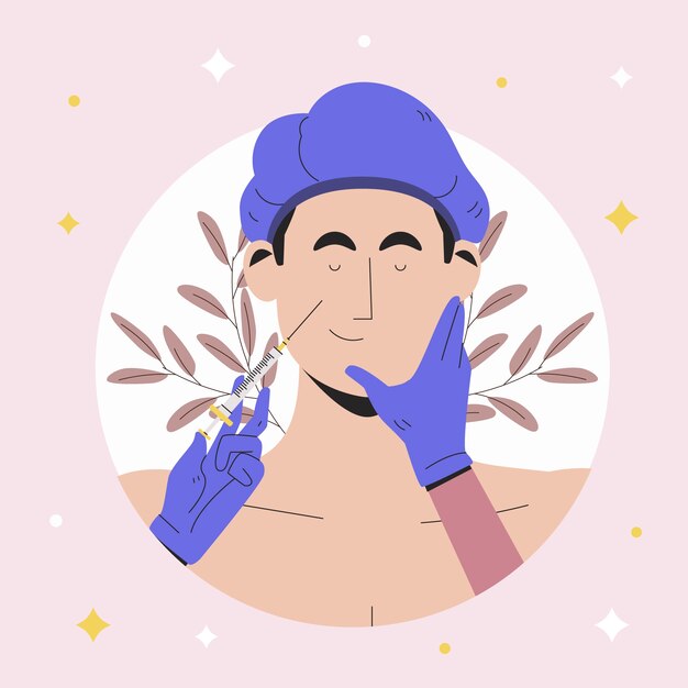 hand drawn flat design mesotherapy illustration