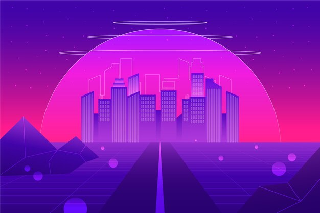 Hand drawn flat design metaverse illustration