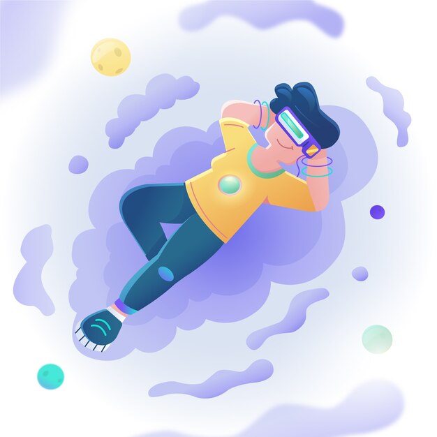 Free vector hand drawn flat design metaverse illustration