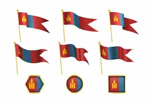 Free vector hand drawn flat design mongolia national emblems