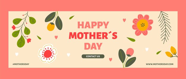 Free vector hand drawn flat design mother's day template