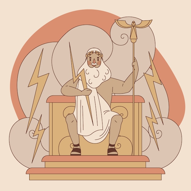 Free vector hand drawn flat design mythology illustration