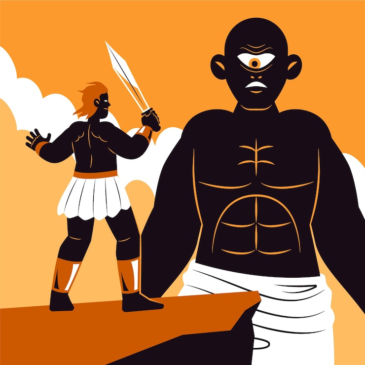 मुफ़्त वेक्टर hand drawn flat design mythology illustration