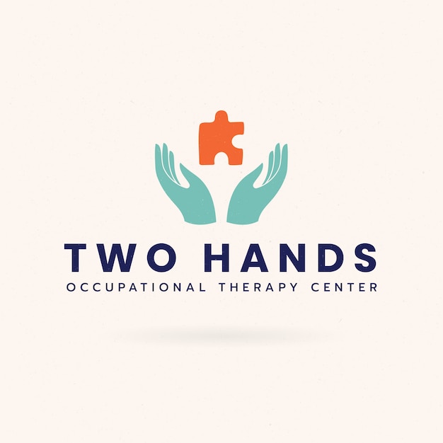 Ручной обращается плоский дизайн логотипа трудотерапии