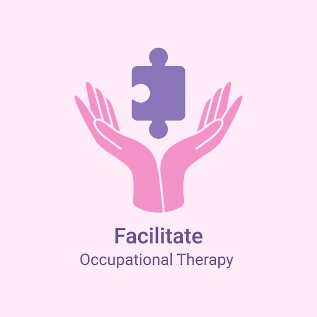 Hand drawn flat design occupational therapy logo