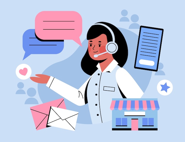 Hand drawn flat design omnichannel illustration