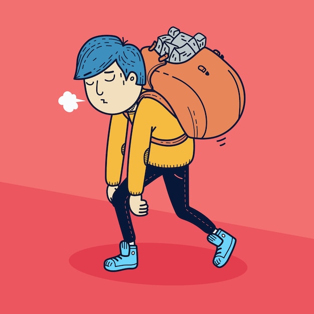 Hand drawn flat design overwhelmed people illustration