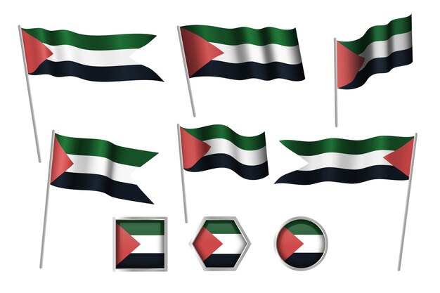 손으로 그린 평면 디자인 팔레스타인 국가의 상징