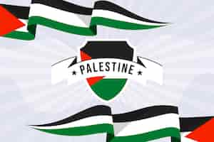 Vettore gratuito emblemi nazionali della palestina dal design piatto disegnato a mano