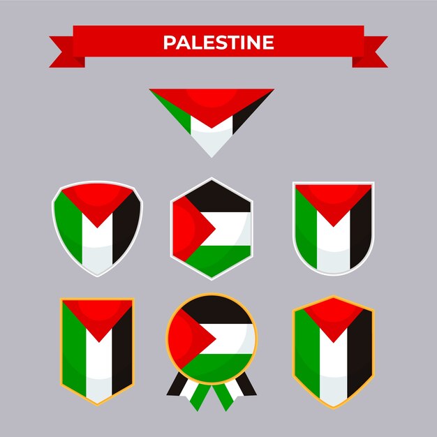 手描きのフラットデザインのパレスチナ国章
