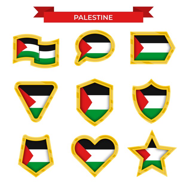 Hand drawn flat design palestine national emblems