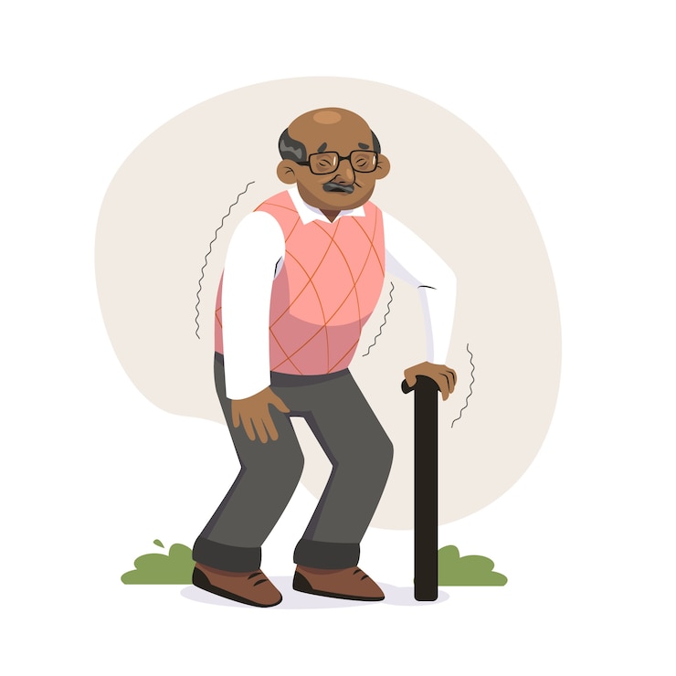 무료 Vector 손으로 그린 평면 디자인 파킨슨 그림