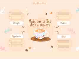 Free vector hand-drawn flat design pastel coffee shop swot diagram