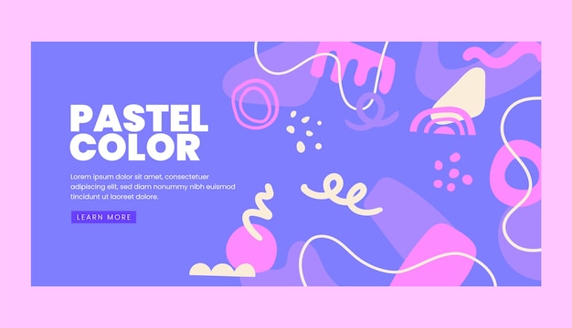 Hand drawn flat design pastel color banner template