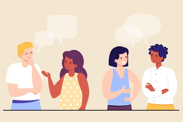 Hand drawn flat design people talking