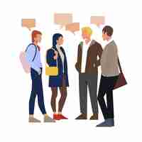 Free vector hand drawn flat design of people talking