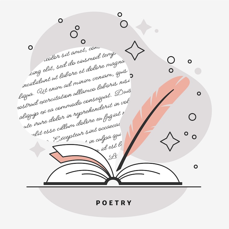 Free Vector hand drawn flat design poetry illustration