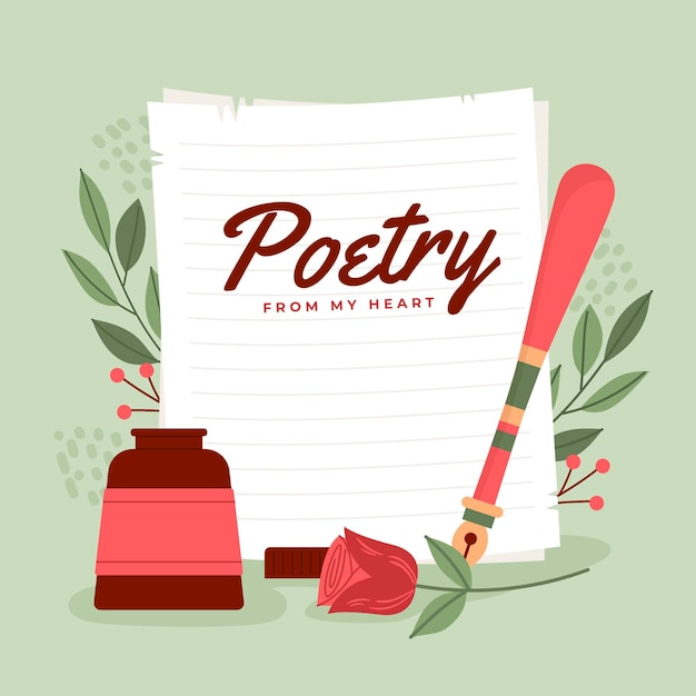 Free vector hand drawn flat design poetry illustration