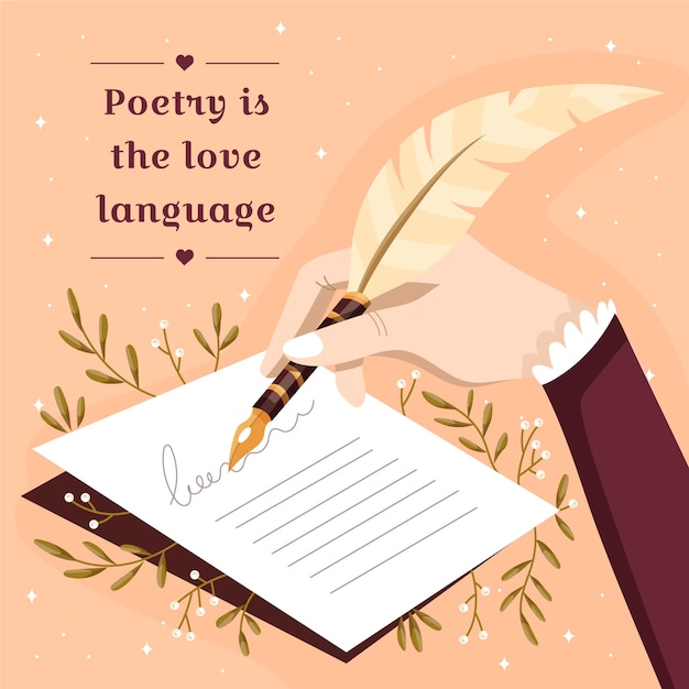 Free vector hand drawn flat design poetry illustration