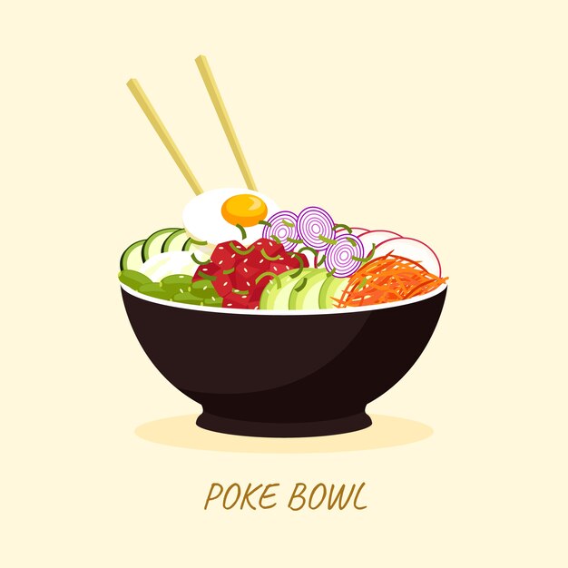 hand drawn flat design poke illustration