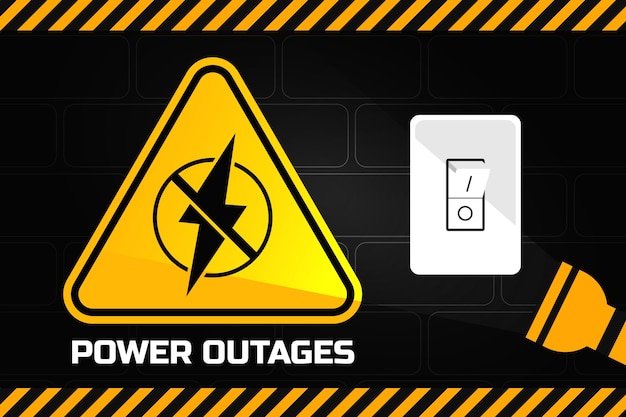 Hand drawn flat design power outage background