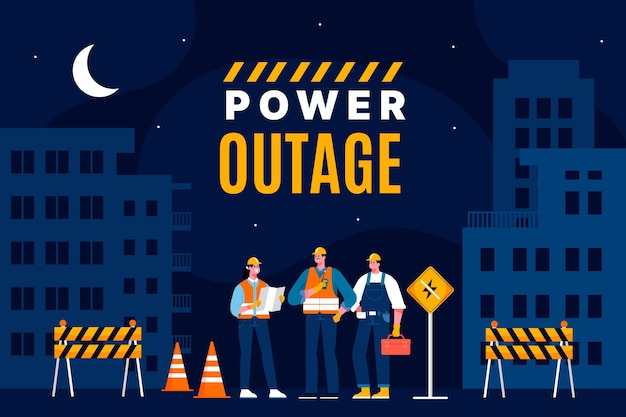 Hand drawn flat design power outage background