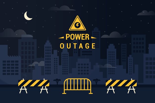 Hand drawn flat design power outage background