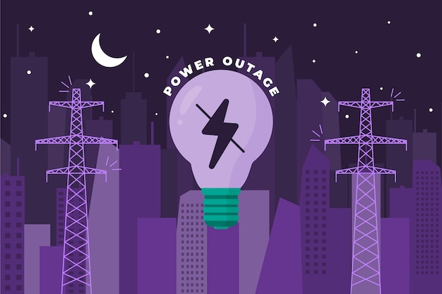 Hand drawn flat design power outage illustration