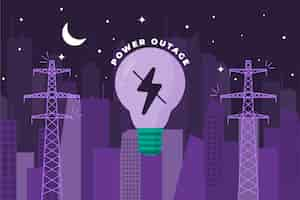 Free vector hand drawn flat design power outage illustration