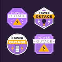 Free vector hand drawn flat design power outage labels