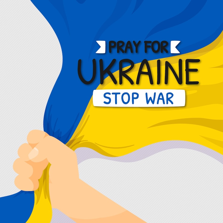 Бесплатный Вектор ручной обращается плоский дизайн молиться за украину