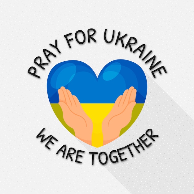 Free vector hand drawn flat design pray for ukraine