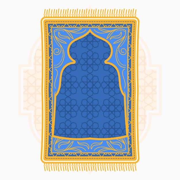 Hand drawn flat design prayer mat