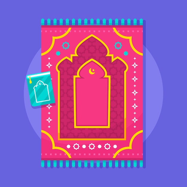 Free vector hand drawn flat design prayer mat