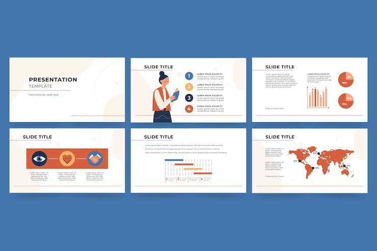 Free Vector hand drawn flat design presentation templates