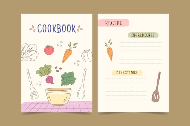 Cute Colorful Template Frame for a Recipe Book or Card Illustration with  Vegetables Stock Vector - Illustration of food, paper: 67845569