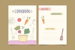 Free vector hand drawn flat design recipe book