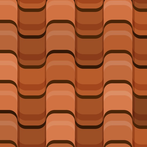 手描きのフラットデザインの屋根瓦パターン