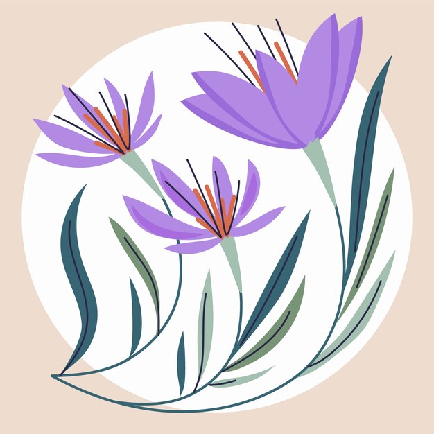 Hand drawn flat design saffron