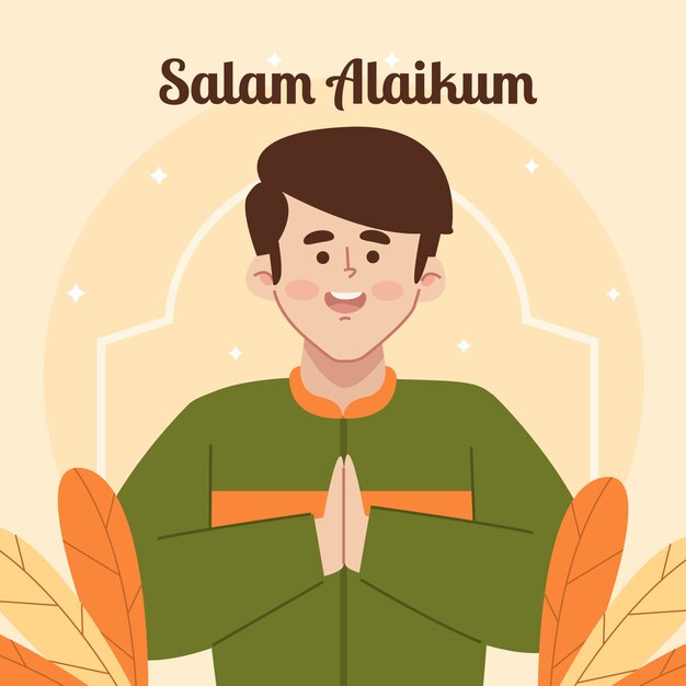 Hand drawn flat design salam illustration