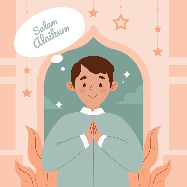 Free vector hand drawn flat design salam illustration