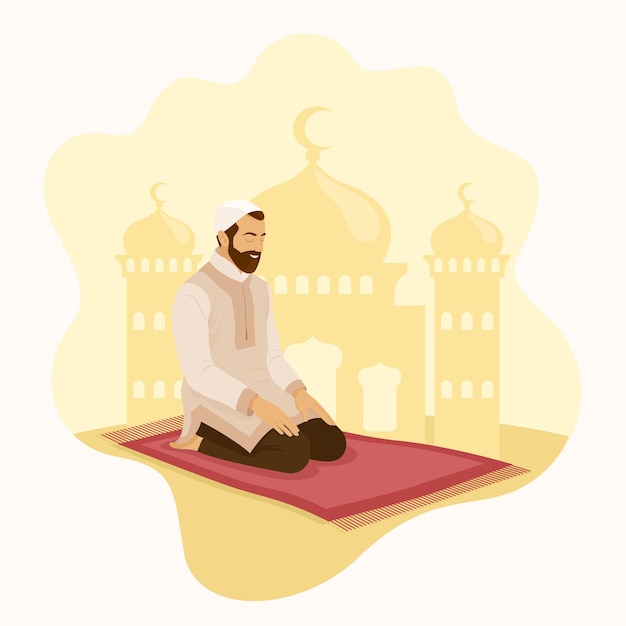 Hand drawn flat design salat illustration